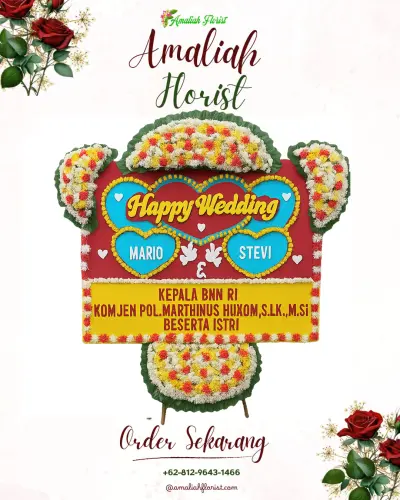 Karangan Papan Bunga Pernikahan di Kedung Cowek